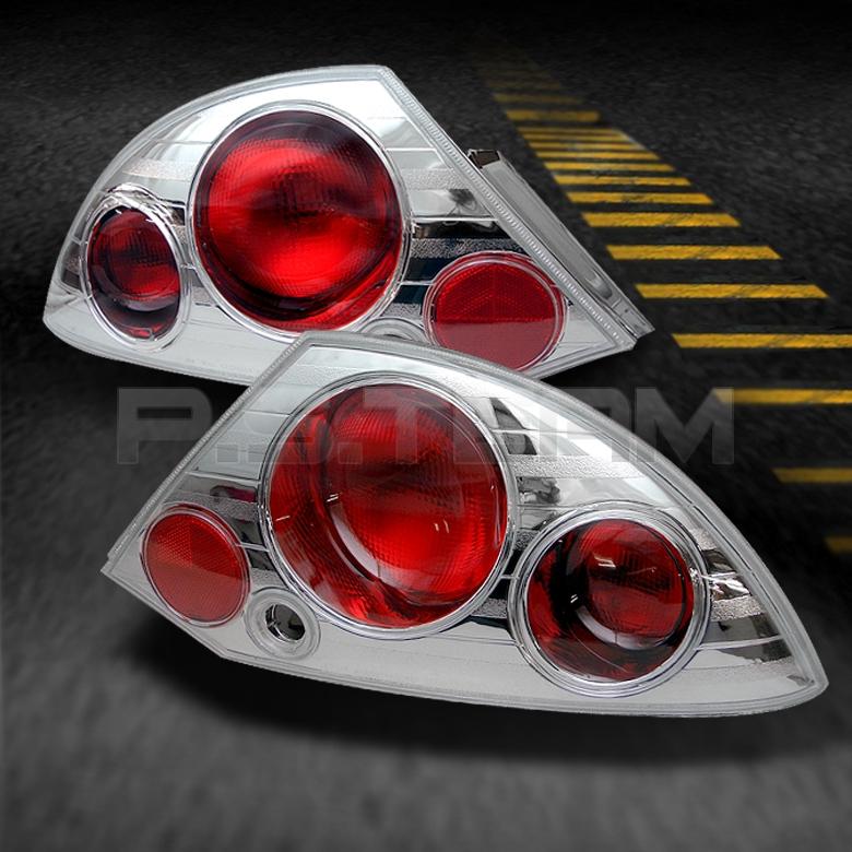 00-02 mitsubishi eclipse sport coupe chrome tail brake lights lamp left+right