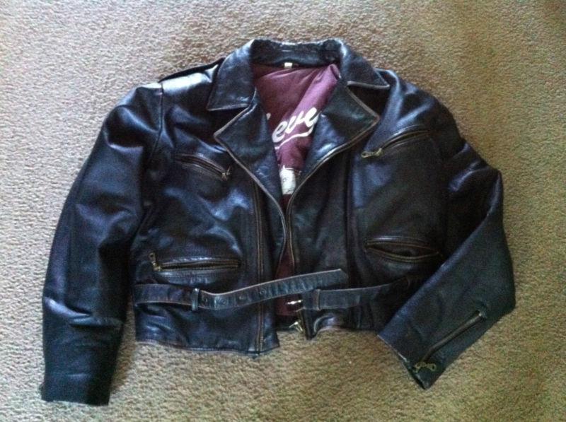 Vintage leather biker style jacket, cafe racing