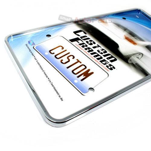 Chrome premium recessed thin license plate tag frame for auto-car-truck