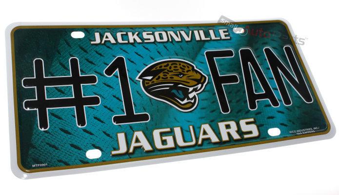 Jacksonville jaguars nfl #1 fan license plate aluminum metal car truck tag