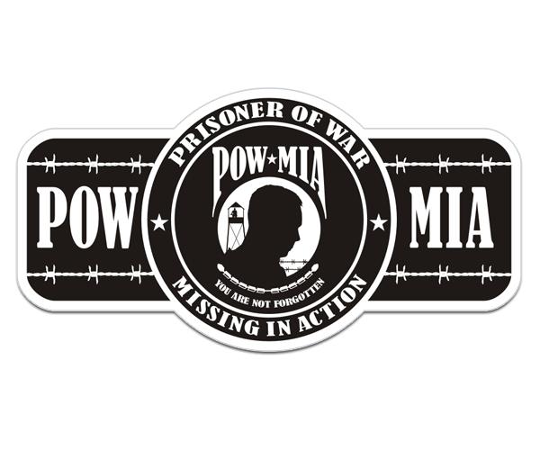 Prisoner of war military pow mia decal 5"x2.6" memorial vinyl sticker pm3 zu1