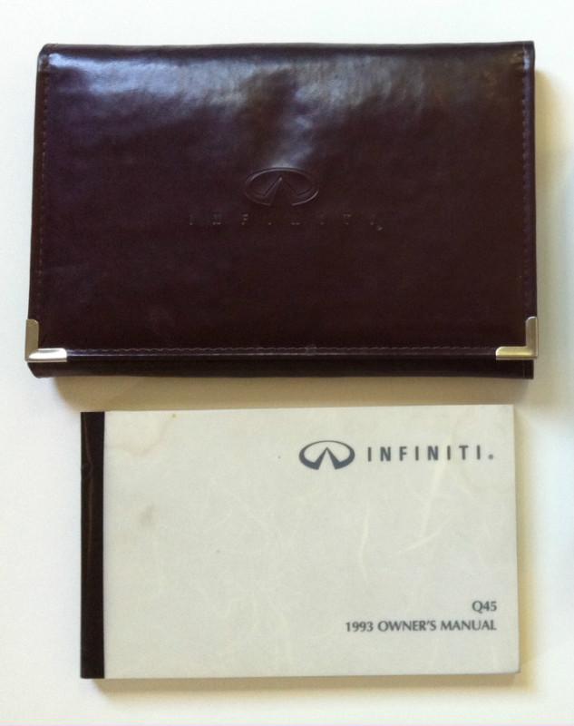 1993 infiniti q45 oem owners owner's manual with leather case