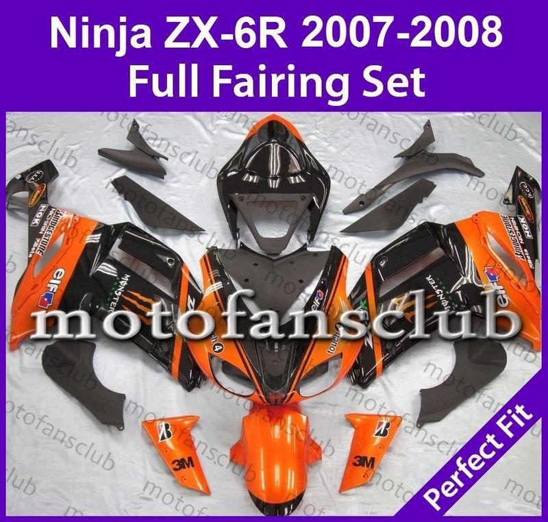 Fit kawasaki 07 08 zx6r zx 6r ninja 2007 2008 fairing bodywork plastics #08 b