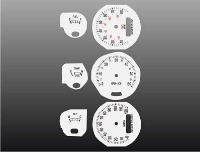 1974-1978 ford mustang instrument cluster white face gauges 74-78