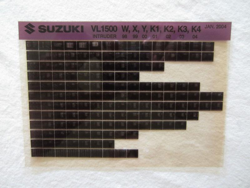 1998-2004 suzuki motorcycle vl1500 w x y k1 k2 k3 k4  microfiche parts catalog 