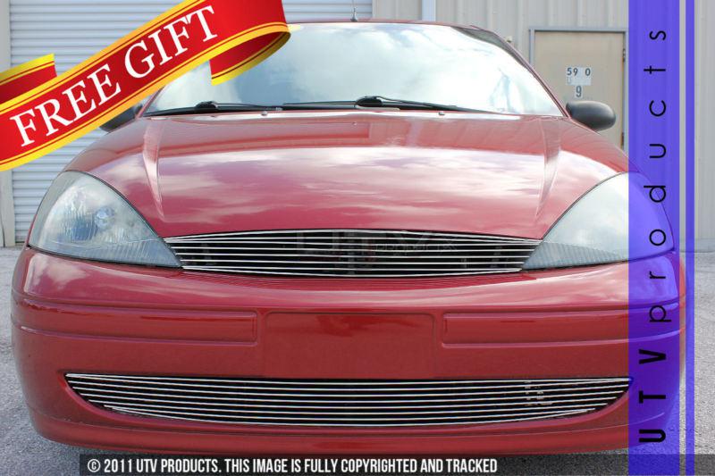 2001 - 2004 ford focus upper & bumper 2pc chrome billet grille full lower 01 02 