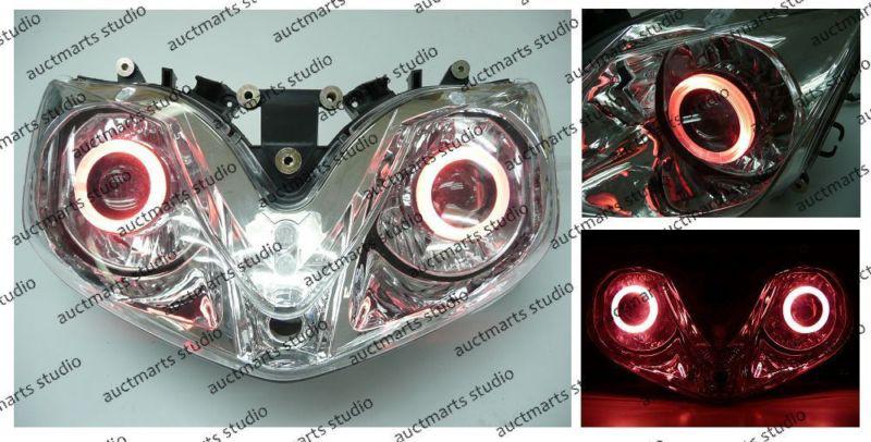 Honda cbr600 f4i 2001-2007 halo angel eye projector bi-xenon headlamp red d