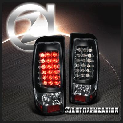 04-06 silverado sierra 1500 2500 hybrid black led tail brake lights