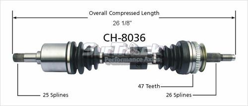 Surtrack perf axles ch-8036 cv half-shaft assembly-new cv axle shaft