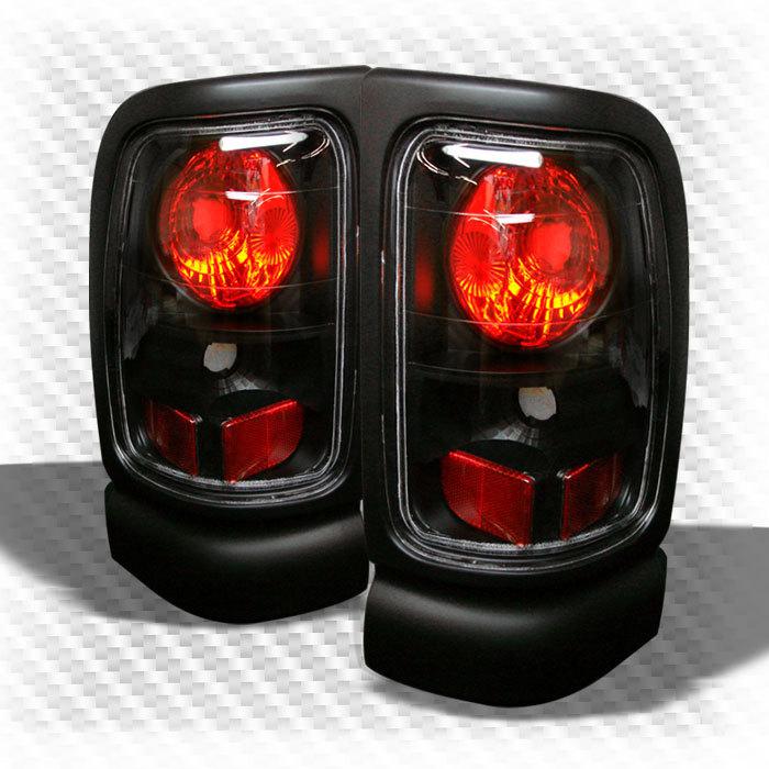 94-01 dodge ram pickup black tail lights rear brake lamp pair left+right set new