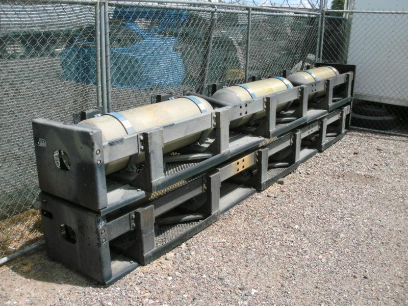 6 expired 5ft cng tanks with brackets and impact barrier housings