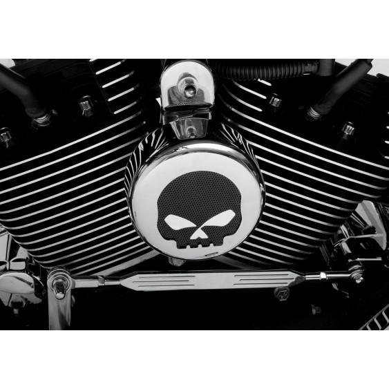 Drag specialties chrome skull horn cover - harley touring dyna sportster softail