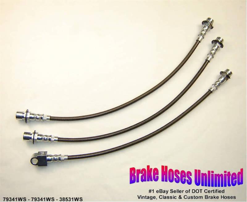 Stainless brake hose set scout ii 1971 1972 1973