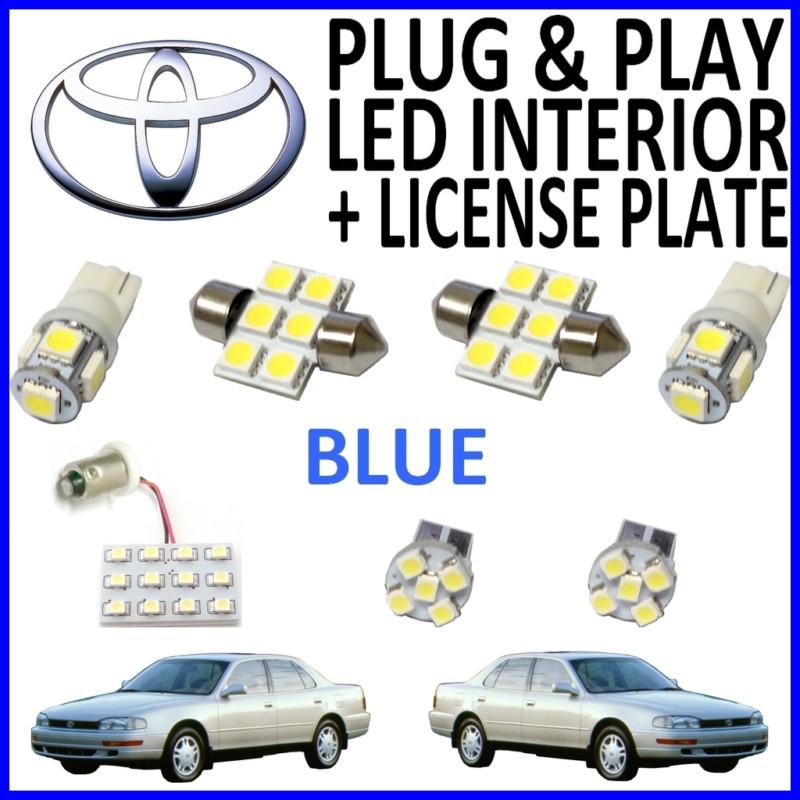 7x blue led lights interior package kit for 1992-1996 toyota camry tc7b