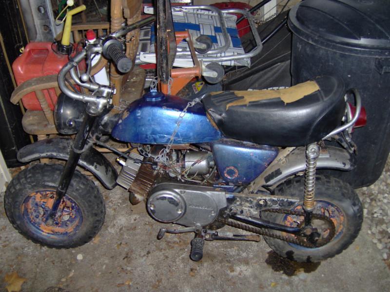 This kawasaki mini- bike is a blast from the past needs restoring