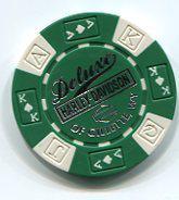 Deluxe harley davidson gillette wyoming  green collectable poker chip