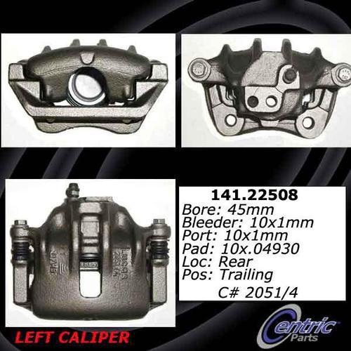 Centric 141.22508 rear brake caliper-premium semi-loaded caliper