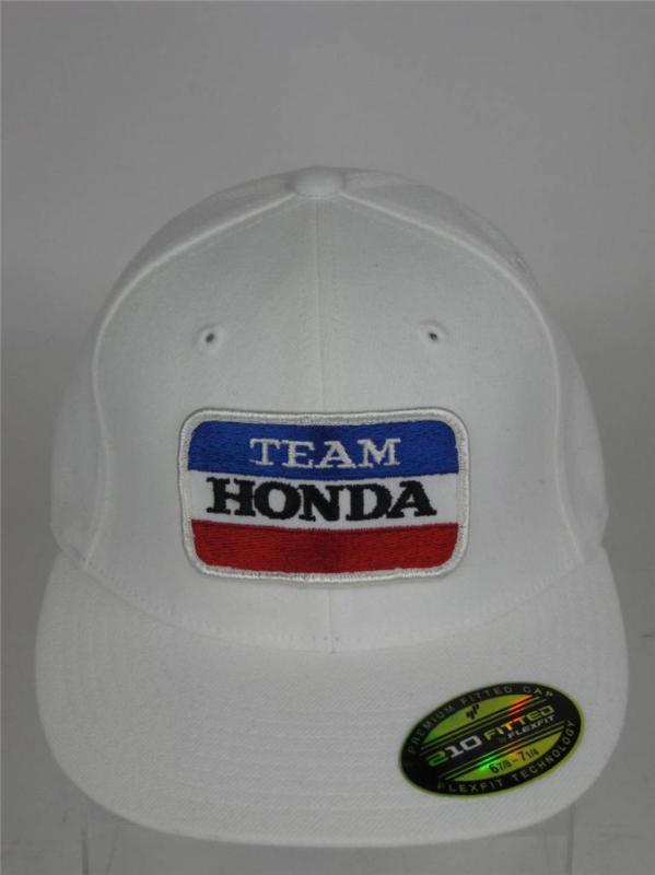 Authentic retro team honda hat- white 210 fitted by flexfit hat-  s/m-  new!!