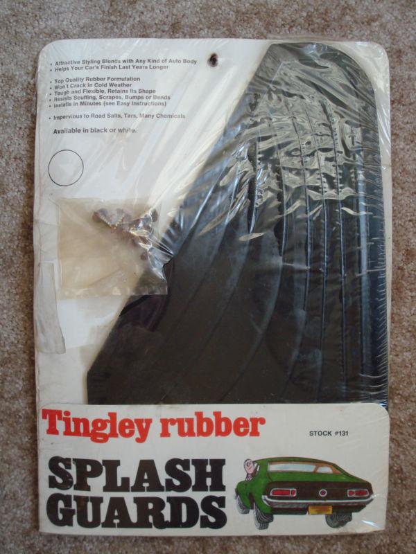 Universal 70s custom retro tingley rubber splash guards mud flaps nos black cool