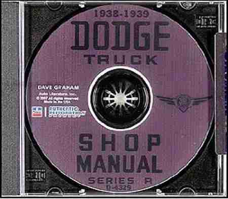 1938-1939 dodge pickup & truck factory repair shop & service  manual on  cd