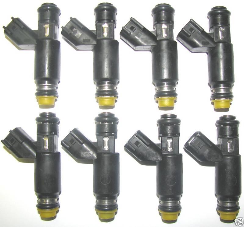 8 new genuine gm oem fuel injectors, cad, chevy, gmc 5.3l v8, 2002-07 flex fuel