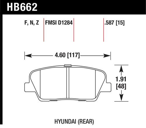 Hawk performance hb662f.587 disc brake pad 10 genesis coupe