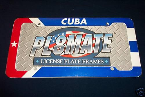 Novelty cuba license plate frame