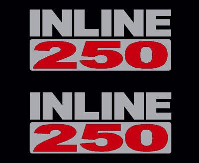 2 chrome 250 emblem decal set inline maverick comet stickers