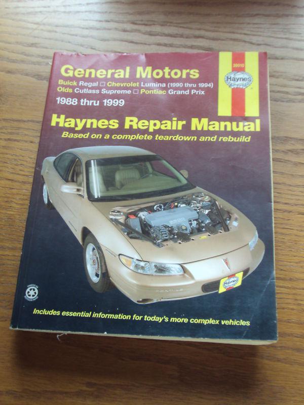 Haynes repair manual general motors 1988-1999 buick chevrolet olds pontiac