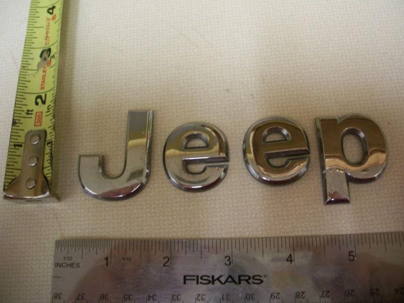 Jeep  script emblem chrome bagde oem used  w free shipping