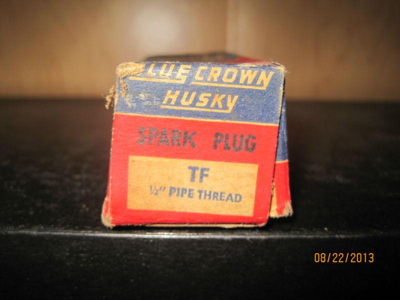 Vintage blue crown husky tf spark plug...nos