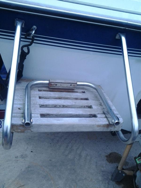 1988 rinker v180 swim platform / boarding ladder - frame and wood