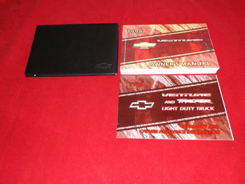 1998 chevy chevrolet venture owner's manual guide set black case & warranty info