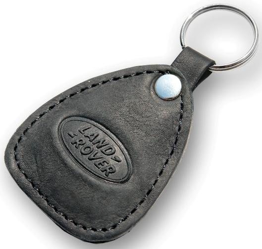 New leather black keychain car logo land rover auto emblem keyring