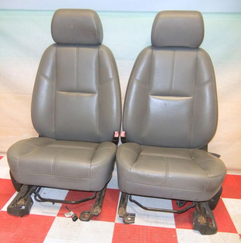 07-12 silverado gray front bucket vinyl pleather seats standard cab interior set