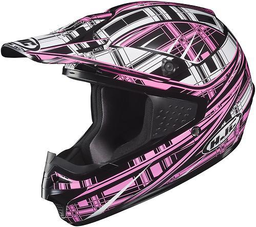 Hjc cs-mx stagger offroad/motocross adult helmet,mc-8/pink/white/black,med/md