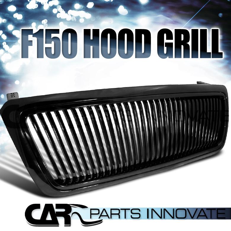 Ford 04-08 f150 abs vertical black front hood bumper grill grille