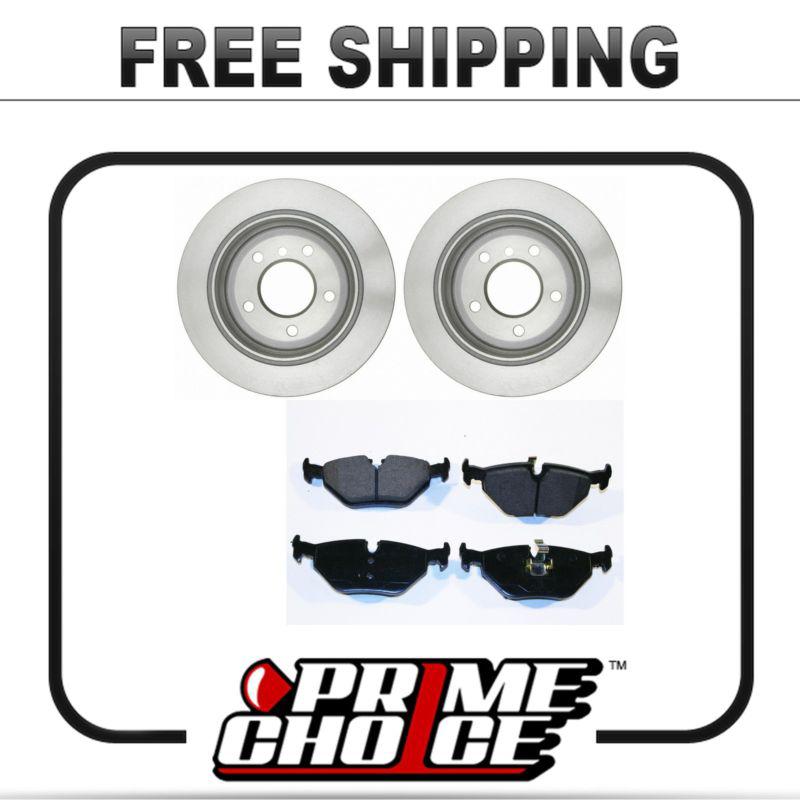 Premium rear metallic brake pads and disc rotors complete kit left & right pair