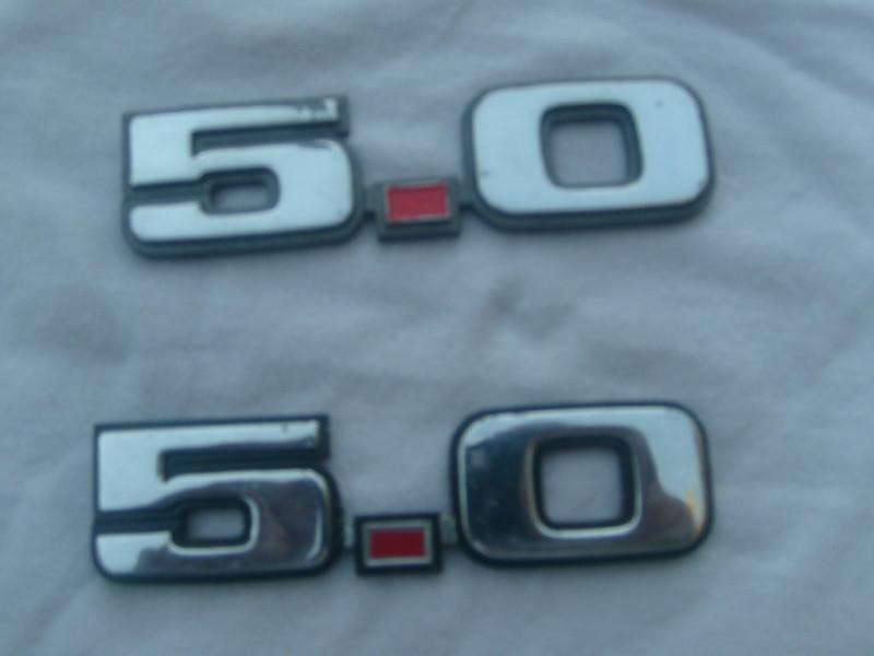 1979-1993 mustang 5.0 chrome emblem set of two