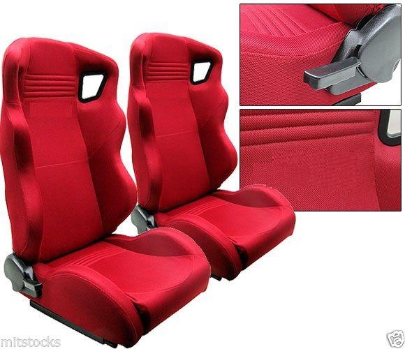 2 red cloth racing seats reclinable + sliders volkswagen new **