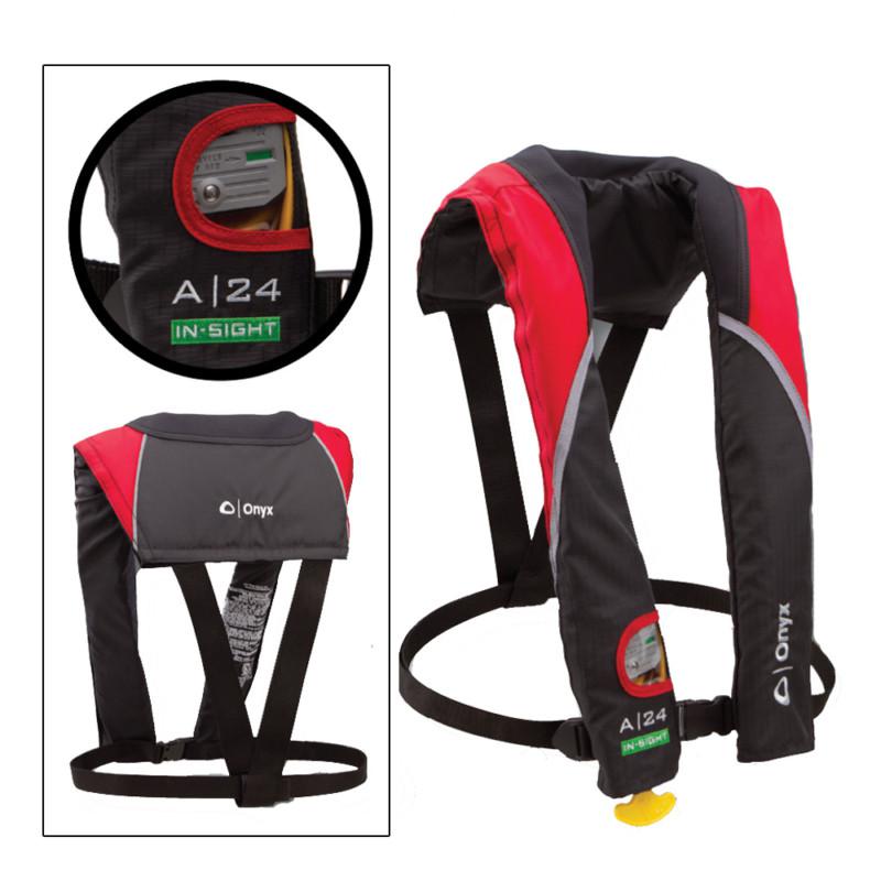 Onyx a/m 24 in-sight automatic inflatable life jacket - red 133200-100-004-12