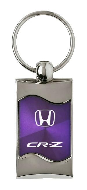 Honda crz purple rectangular wave metal key chain ring tag key fob logo lanyard
