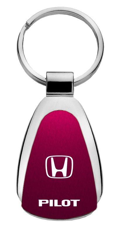 Honda pilot burgundy tear drop key chain ring tag key fob logo lanyard