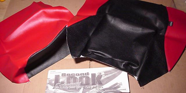 1997 kawasaki zx-6r 2-pc seat cover skins red/carbon black second look designs