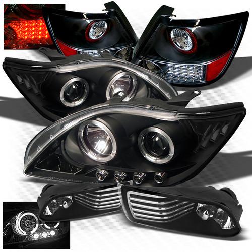 05-07 tc black halo projector headlights + led perform tail lights + fog lights