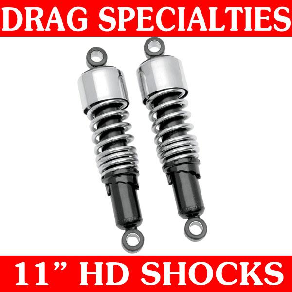 Heavy duty 11" chrome rear shocks absorbers for 2004-2012 harley sportster xl