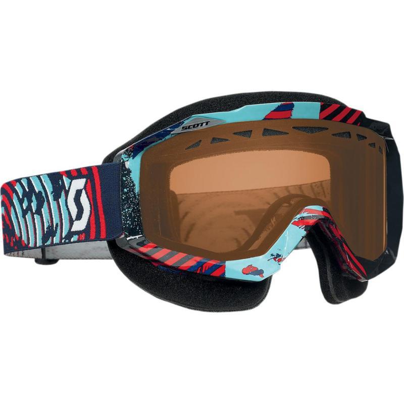 Scott usa hustle snowcross goggles vinyl blue and red/chrome lens