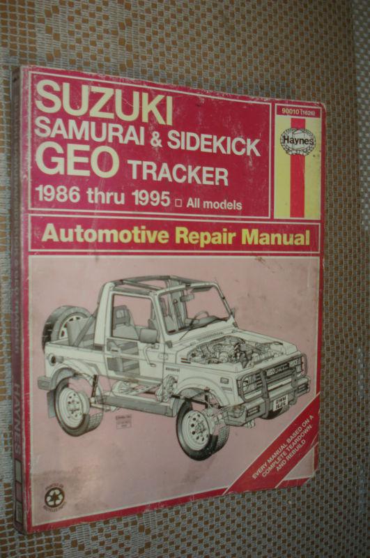 1986-1995 suzuki samurai sidekick geo tracker service manual shop book 94 93 92 