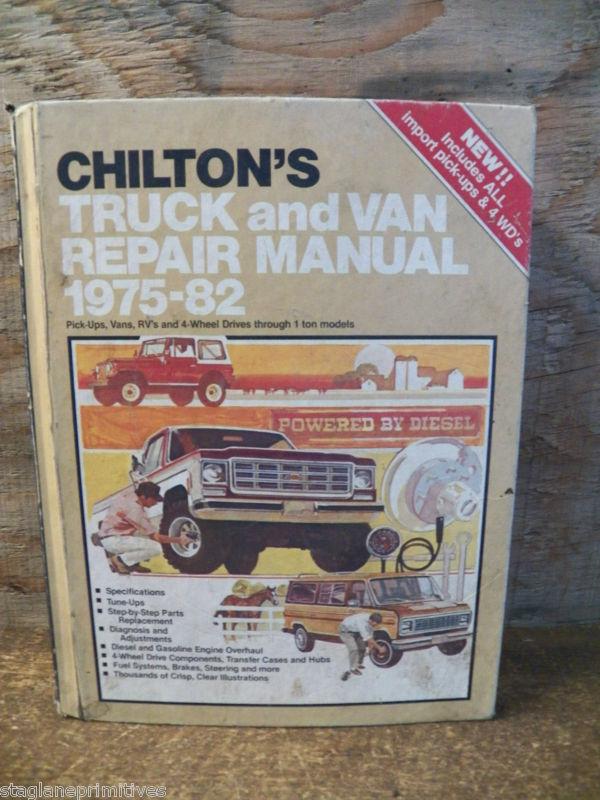 Vintage chilton's auto  repair manual 1975-1982 inc. imports 4wd vans rv's 1ton