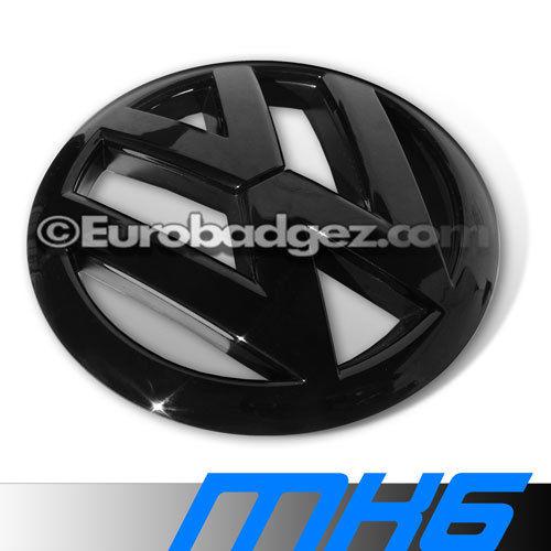 1 - new mk6 jetta gti golf volkswagen front grille badge gloss black vw 135mm